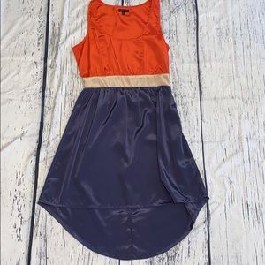 Orange & Navy Sleeveless Dress Small